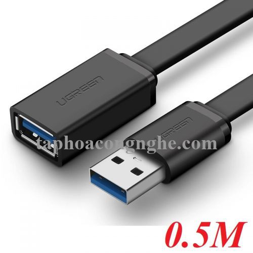 Ugreen 30128 0.5M màu Đen Cáp tín hiệu nối dài USB 3.0 dáng dẹt cao cấp US129 30030128